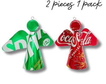 Engel aus recycelten Dosen - Eco Weihnachtsbaum Dekor, 2er-Pack Geschenk