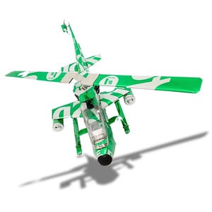 Sprite AH-1 Cobra Attack Helicopter Model – Recycled Tin Can Combat Helicopter – Handmade Coke Gift for Him, Dad, or Collector