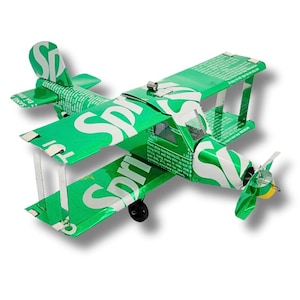 Sprite/Coke Biplane Model – Eco-Friendly Gift Idea