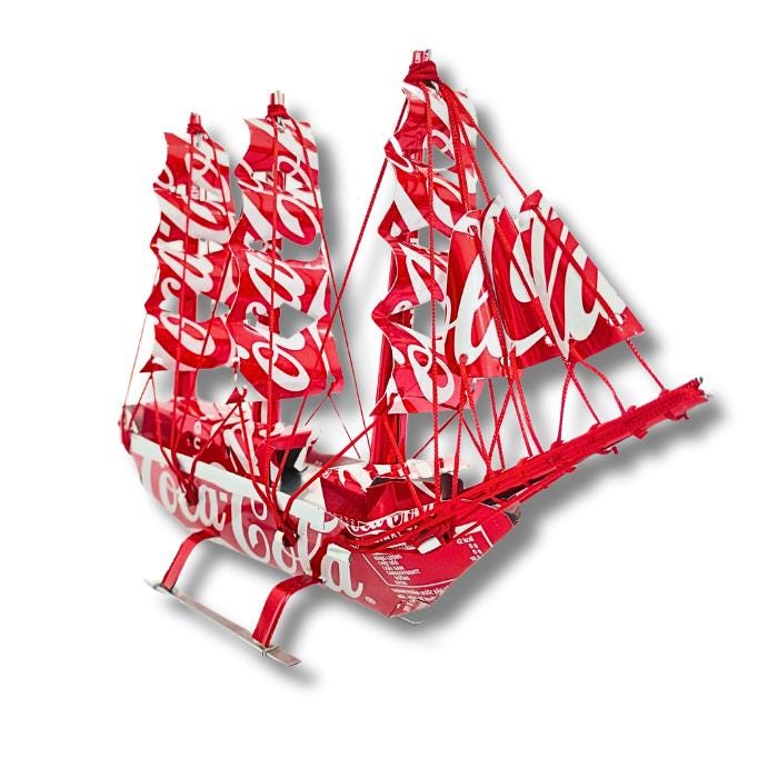 Recycled Coca Cola Can Tall Ship Model – Unique Tin Collectible - Etsy