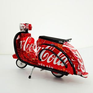 Handmade Lambretta Scooter Model from Recycled Coca-Cola Cans