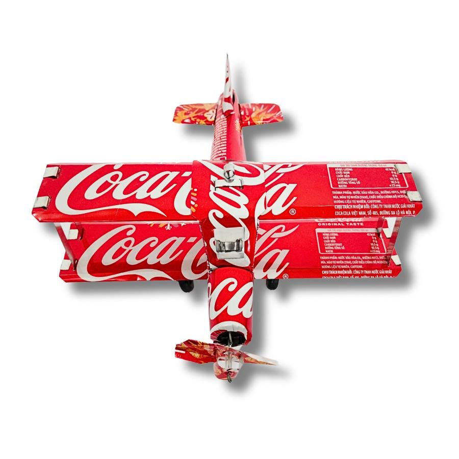 Global Shiping - Handmade Coca-cola Biplane Model: Recycled Tin