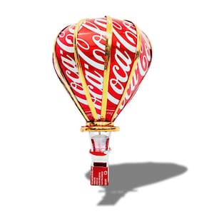 Coca Cola Hot Air Balloon Gift – Recycled Soda Can Model – Classic Coca Cola Crafts