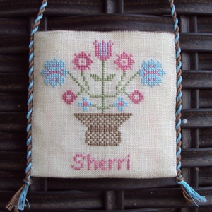 Cross Stitch Name Tag Dutch Sampler Pouch