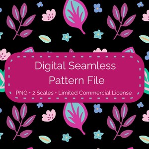Botanische Nahtlose Datei Floral Schrulliges Digitales Papiermuster zum Basteln DIY Stoff Kinder Blumenmuster Hand Gezeichnet Botanischer Druck für Mädchen