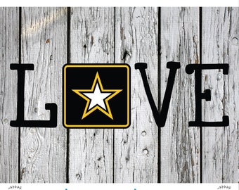 I Love Army Svg Etsy