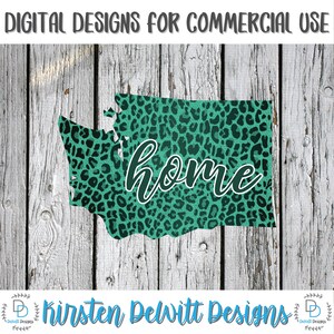Washington Sublimation png Digital Download, Washington png, Washington leopard PNG, Leopard Print Home State png file, Washington