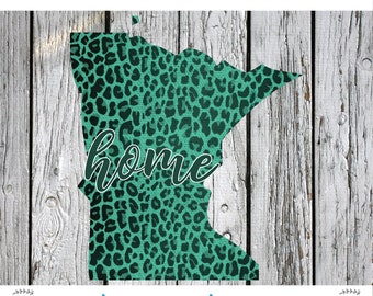 Minnesota Sublimation png Digital Download, Minnesota png, Minnesota leopard PNG, Leopard Print Home State png file, Minnesota home png