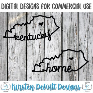 SVG, PNG, Cut File, Kentucky Home Sweet Home, Silhouette Cut File, Cricut Cut File, Heart, State, Kentucky state, KY svg