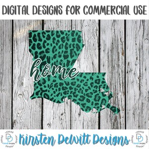 Louisiana Sublimation png Digital Download, Louisiana png, Louisiana leopard PNG, Leopard Print Home State png file, Louisiana home png