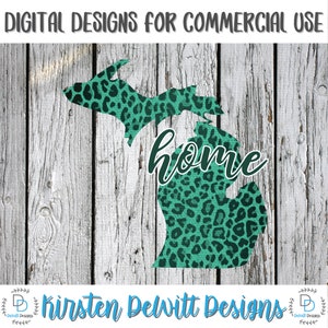 Michigan Sublimation png Digital Download, Michigan png, Michigan leopard PNG, Leopard Print Home State png file, Michigan home png