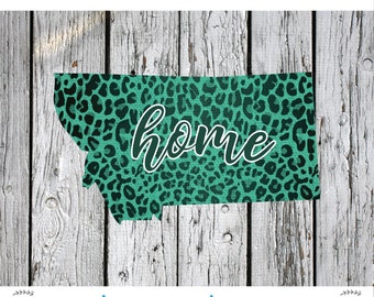 Montana Sublimation png Digital Download, Montana png, Montana leopard PNG, Leopard Print Home State png file, Montana home