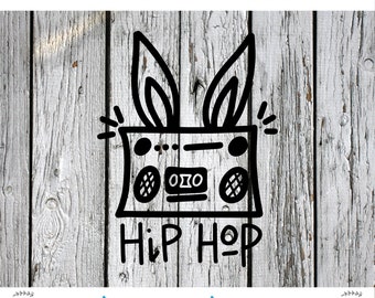 SVG, PNG, Easter, Silhouette Cut File, Cricut Cut File, Hip Hop svg, Boom box svg, Bunny svg, Hip Hop Boom Box svg, Hippity Hoppity