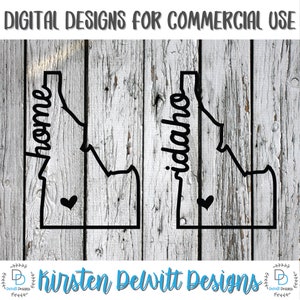 SVG, PNG, Cut File, Idaho Home Sweet Home, Silhouette Cut File, Cricut Cut File, Heart, State, Idaho state, ID svg