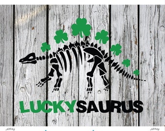 SVG, PNG, St. Patrick's Day, Silhouette Cut File, Cricut Cut File, Luckysaurus svg, Easter Luckysaurus svg, Lucky Dinosaur svg, Dinosaur svg