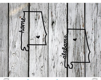 SVG, PNG, Studio3 Cut File, Alabama Home Sweet Home, Silhouette Cut File, Cricut Cut File, Heart, State, Bama, Peach State