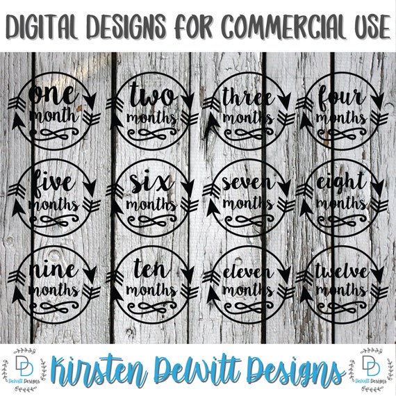 Download Svg Png Monthly Milestone Bundle Silhouette Cut File Etsy