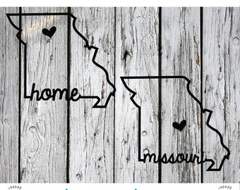 SVG, PNG, Cut File, Missouri Home Sweet Home, Silhouette Cut File, Cricut Cut File, Heart, State, Missouri state, MO svg