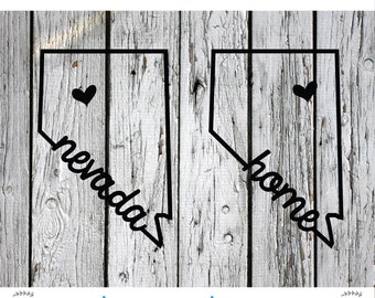 SVG, PNG, Studio3 Cut File, Nevada Home Sweet Home, Silhouette Cut File, Cricut Cut File, Heart, State, Las Vegas