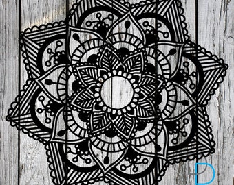 SVG, PNG, Silhouette Cut File, Cricut Cut File, Mandala, Mandala svg, hand drawn mandala, flower svg, flower