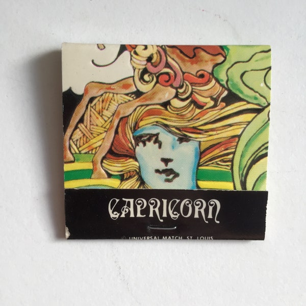 Vintage 1970 Zodiac Psychedelic Matchbook. Fillmore Art ERA. Matches. Capricorn