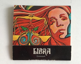 Vintage 60's 70's Psychedelic Matchbook.  Fillmore Art ERA.  Matches.  Libra