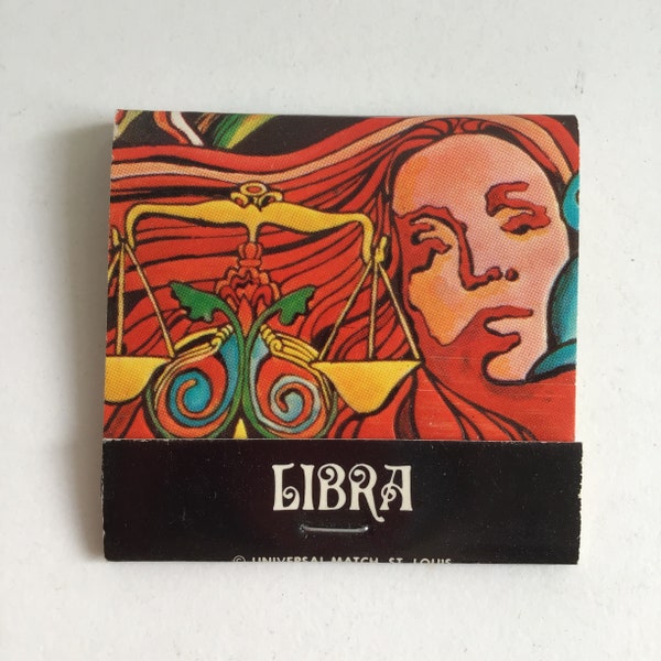 Vintage 60's 70's Psychedelic Matchbook.  Fillmore Art ERA.  Matches.  Libra