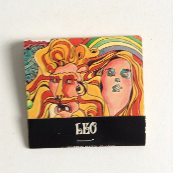 Vintage 1970 Zodiac Psychedelic Matchbook. Fillmore Art ERA. Matches. Leo