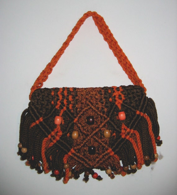 Boho, Hippie, Macrame bag, handbag, purse, 1970's… - image 3