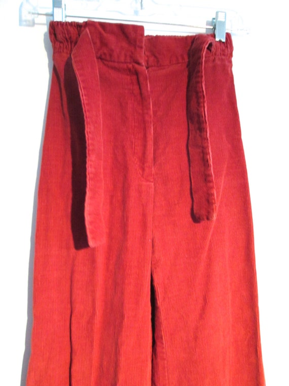 Corduroy Bellbottom pants. Vintage 1970. Rust col… - image 3