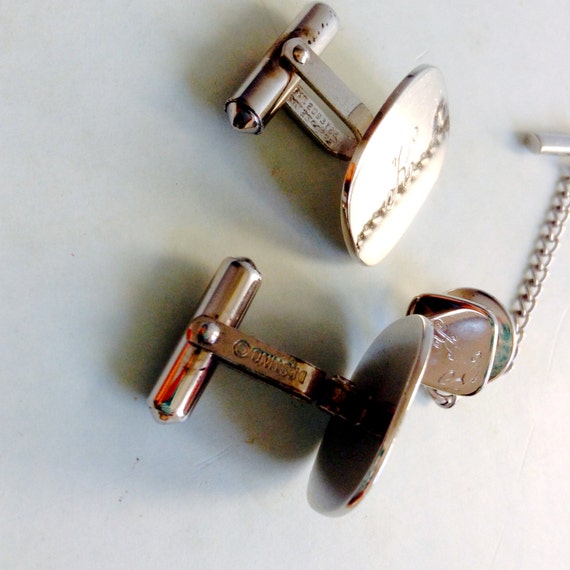 Sterling Silver Cufflinks & matching Tie Tack.  I… - image 3