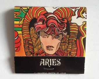 Vintage 1970 Zodiac Psychedelic Matchbook. Fillmore Art ERA. Matches. Aries