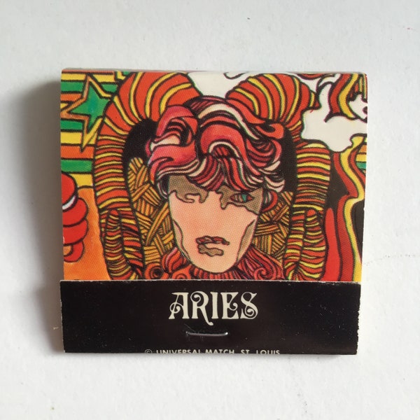 Vintage 1970 Zodiac Psychedelic Matchbook. Fillmore Art ERA. Matches. Aries