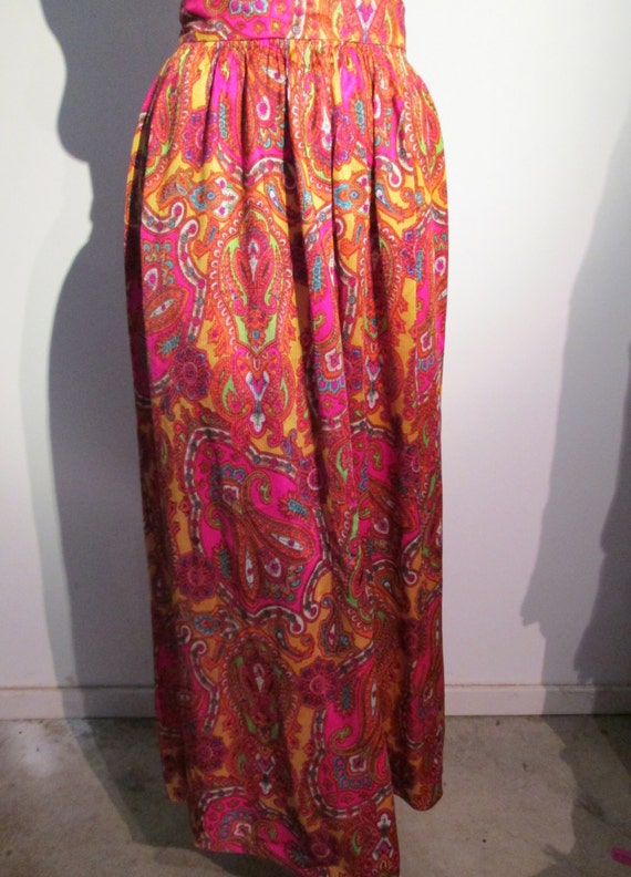 Long Paisley Skirt.  Vibrant colored Paisley Print