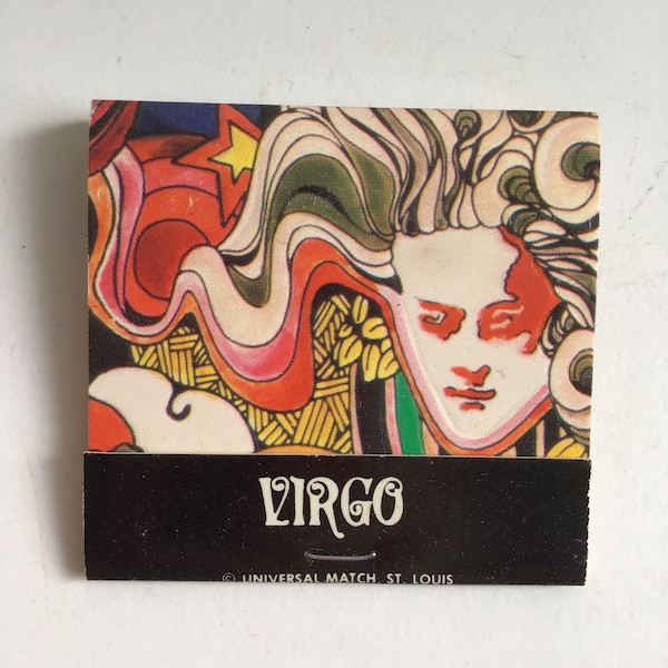 Vintage 1970 Zodiac Psychedelic Matchbook. Fillmore Art ERA. Matches. Virgo