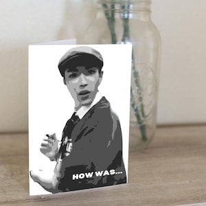 hongjoong meme card. hongjoong how was the show meme. hongjoong birthday card. ateez birthday card. ateez meme card. ateez merch.
