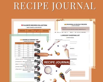 Handcrafted Recipe Journal, Personalized Cooking Notebook, Custom Recipe Book, , Family Cookbook, Recipe Organizer, Kitchen Journal