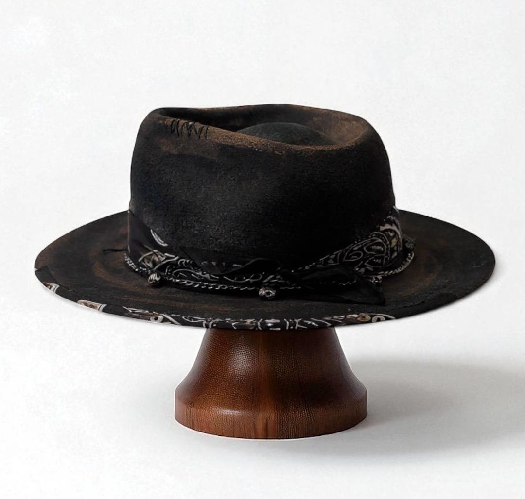 Custom Men’s Fedora – Vintage Rare Rocker Hat – Marius – Rock Boho Hat ...