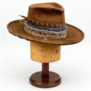 BRUN Ullfilt Fedora Custom hatt | Bred brätte Fedora – Hut Herren – Chapeau Fedora – Hut Damen – Bohemian Fedora Hat – Födelsedagspresent – Present