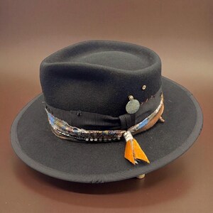 Black Fedora – Custom Wool Felt Fedora Hat– The Joie – Boho Chic Fedora HatGifteds– gift!gifttings