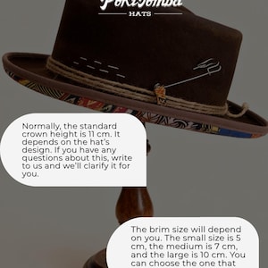 Handmade Wool Felt Hat – Black Fedora Hat For Men – Wide Brim Fedora – Black Distressed Fedora Hat image 18