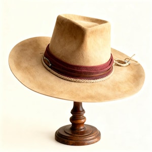 Wide Brim Wool Felt Fedora Hat Men Women – Mens Hat Large Brim – Flat Brim Felt Fedora – XXL Fedora Hat – Flat Brimmed Fedora for Large Head