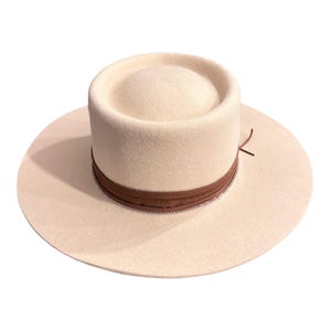 Round Top Flat Brim Cowboy Hat - Etsy