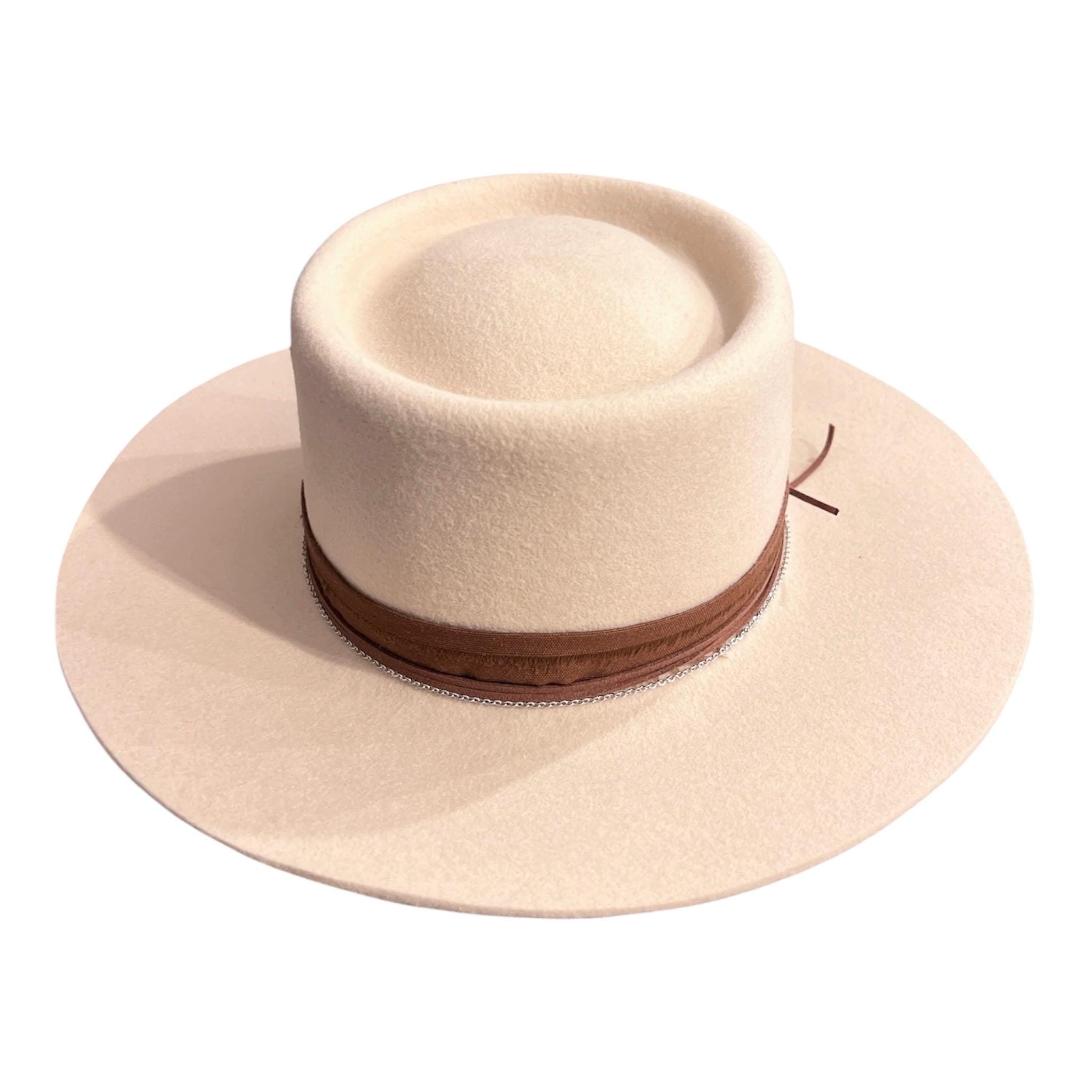 帽子 WICAGROCERY Round Brim Flat Round Top Flat Brim Cowboy Hat - Etsy