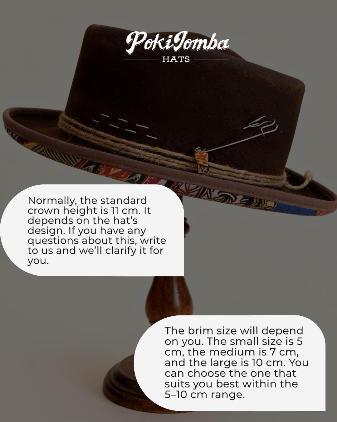 Fedora Custom Hat – Black Boho Rock Style Wool Felt Head  display picture 2