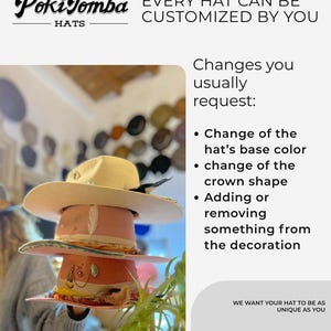 Handmade Wool Felt Hat – Black Fedora Hat For Men – Wide Brim Fedora – Black Distressed Fedora Hat image 16