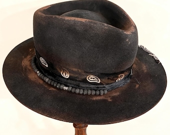 Handmade Custom Fedora For Men – Vintage Rare Rocker Hat – Marius – Rock Boho Hat – Handmade Gift – Gift For Boyfriend – Christmas Gift