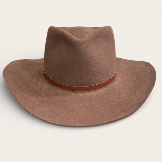 Wide Western Brim Fedora Hat for Women and Men – Wool Felt  display picture 3