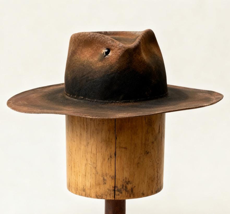 NWT Vintage Style Shapeable Adjustable Black/Brown Fedora/Cowgirl Hat Distressed Distress Vintage Shapable Fedora Cowboy Hat | eBay main image 2