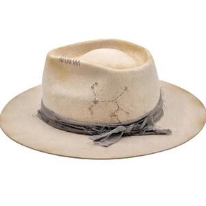 Fedora Horoscop Wool Felt Fedora – Star Constellation Design – SAGITTARIUS– Gifteds– gift!gifttings